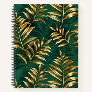 Cuaderno Patrón continuo con helechos dorados
