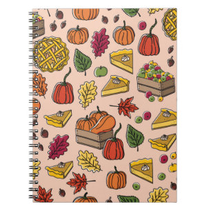 Cuaderno Patrón continuo con pastel de calabaza, pastel de 