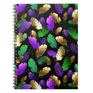 Cuaderno Patrón continuo con plumas de Mardi Gras