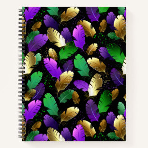 Cuaderno Patrón continuo con plumas de Mardi Gras