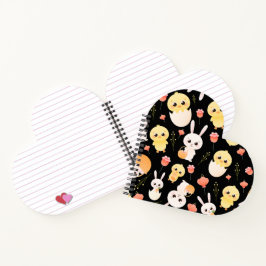 Cuaderno Patrón continuo de adorables pollitos y conejos de
