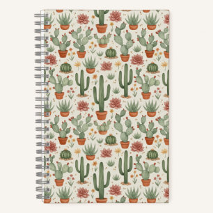 Cuaderno Patrón continuo de cactus del desierto suculento