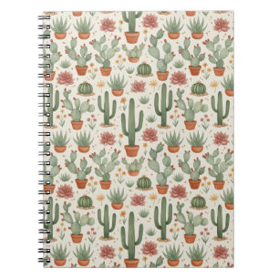 Cuaderno Patrón continuo de cactus suculentos del desierto