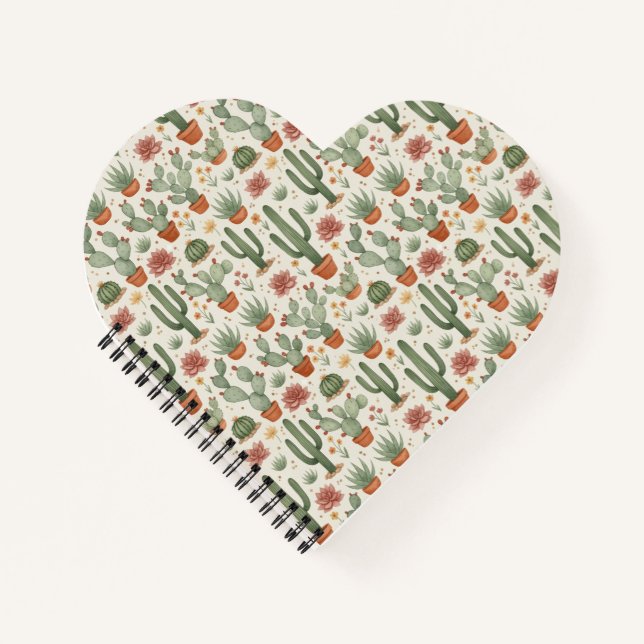 Cuaderno Patrón continuo de cactus suculentos del desierto (Anverso)