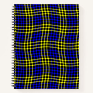 Cuaderno Patrón continuo de cuadros azules y amarillos a cu