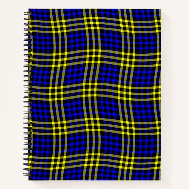 Cuaderno Patrón continuo de cuadros azules y amarillos a cu (Anverso)