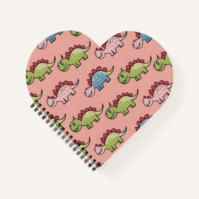 Cuaderno Patrón continuo de dinosaurio lindo (Anverso)