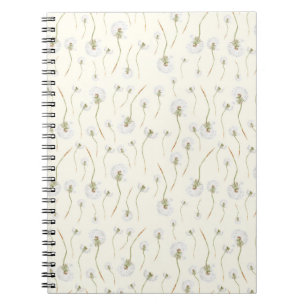 Cuaderno Patrón continuo de flores de diente de león en acu