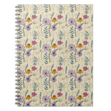 Patrón continuo de flores silvestres caprichoso