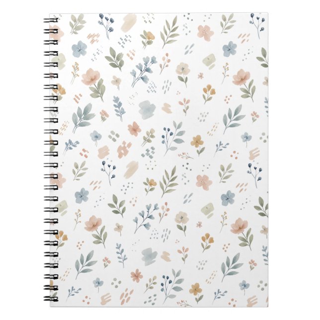 Cuaderno Patrón continuo de flores silvestres en acuarela p (Frente)