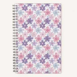 Cuaderno Patrón continuo de flores Y2K