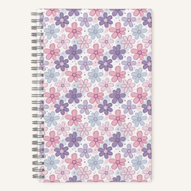Cuaderno Patrón continuo de flores Y2K (Anverso)