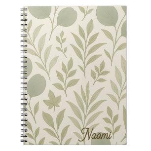 Cuaderno Patrón continuo de flujo botánico Yoga de lujo