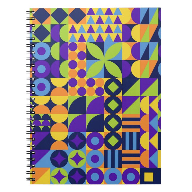Cuaderno Patrón continuo de formas geométricas abstractas (Frente)