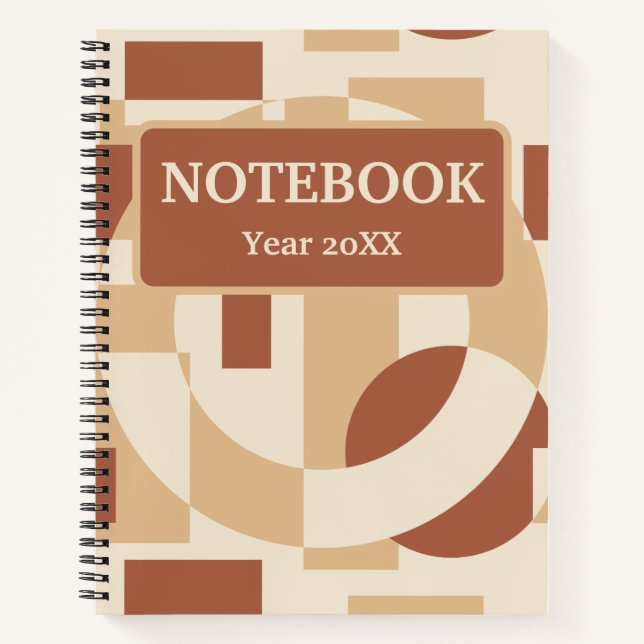Cuaderno Patrón continuo de geometría de terracota (Anverso)