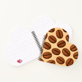 Cuaderno Patrón continuo de granos de café | Café marrón cá