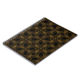 Cuaderno Patrón continuo de guilloché de oro de lujo elegan