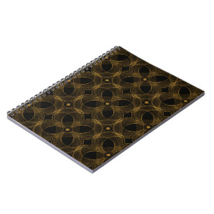 Cuaderno Patrón continuo de guilloché de oro de lujo elegan