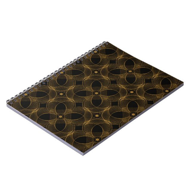 Cuaderno Patrón continuo de guilloché de oro de lujo elegan (Lado Izquierdo)