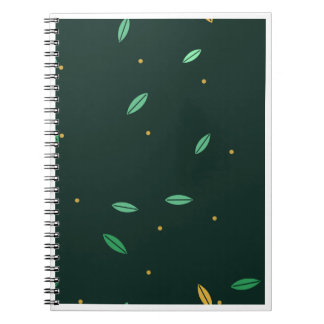 Cuaderno Patrón continuo de hojas botánicas verde oscuro