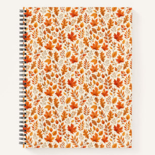 Cuaderno Patrón continuo de hojas cálidas de otoño