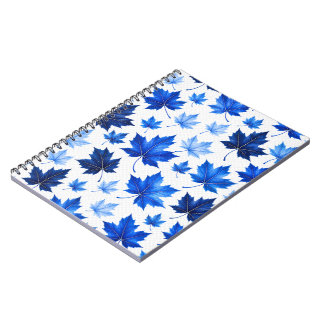 Cuaderno Patrón continuo de hojas de arce azules - Alta res