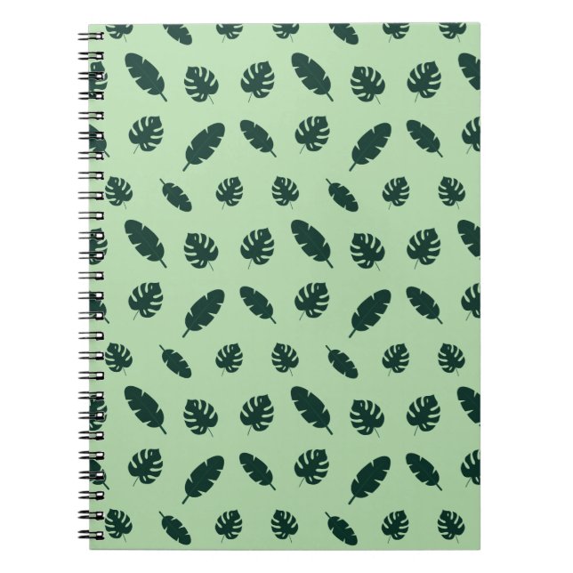 Cuaderno Patrón continuo de hojas de Monstera y palmeras tr (Frente)