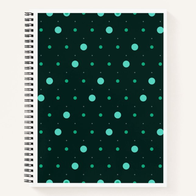 Cuaderno Patrón continuo de lunares turquesa (Anverso)