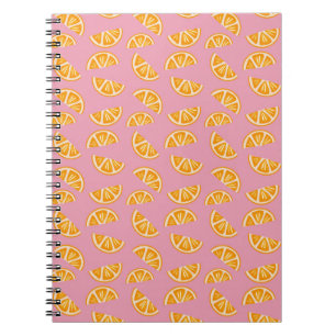 Cuaderno Patrón continuo de naranjas refrescantes dibujadas