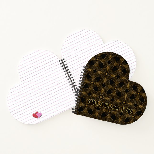 Cuaderno Patrón continuo de oro de guilloché con forma de c (Interior)