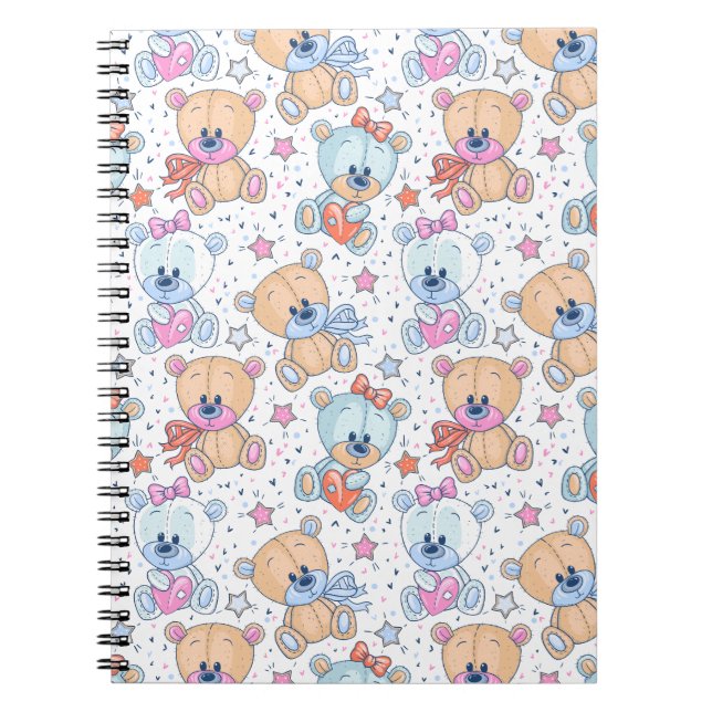 Cuaderno Patrón continuo de osito de peluche adorable de Sa (Frente)