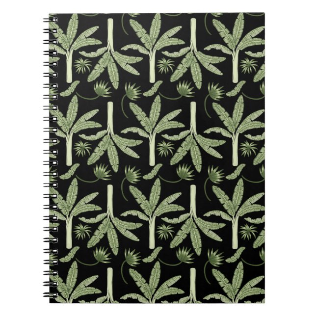 Cuaderno Patrón continuo de palmeras tropicales (Frente)