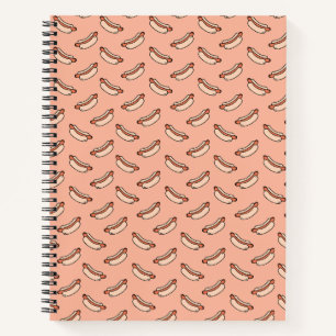 Cuaderno Patrón continuo de perrito caliente retro