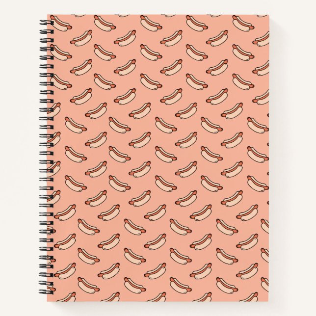 Cuaderno Patrón continuo de perrito caliente retro (Anverso)