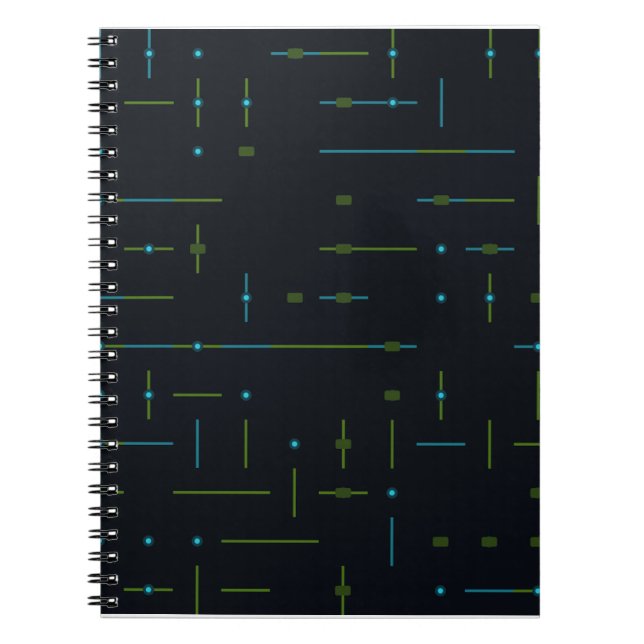 Cuaderno Patrón continuo de placa de circuito tecnológico (Frente)