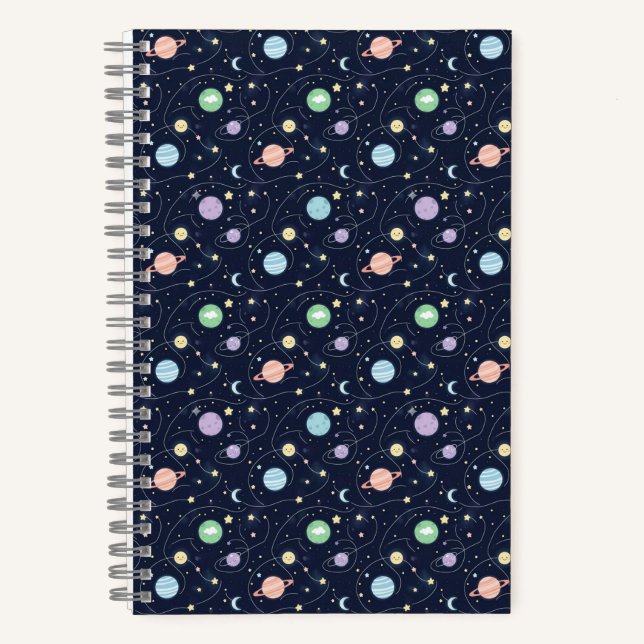 Cuaderno Patrón continuo de planetas del sistema solar (Anverso)