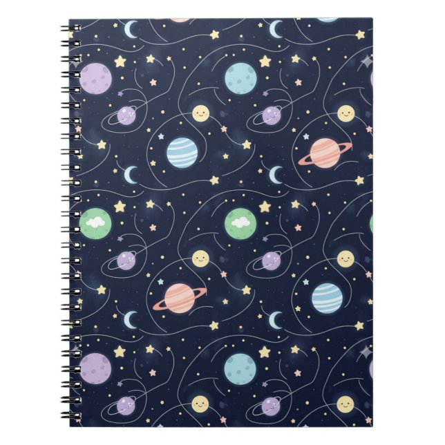 Cuaderno Patrón continuo de planetas del sistema solar (Frente)