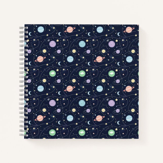 Cuaderno Patrón continuo de planetas del sistema solar (Anverso)