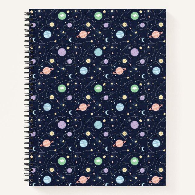 Cuaderno Patrón continuo de planetas del sistema solar (Anverso)