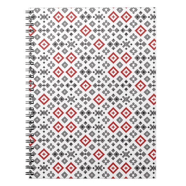 Cuaderno Patrón continuo de punto de cruz folclórico (Frente)