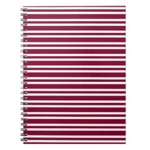 Cuaderno Patrón continuo de rayas blancas y burdeos