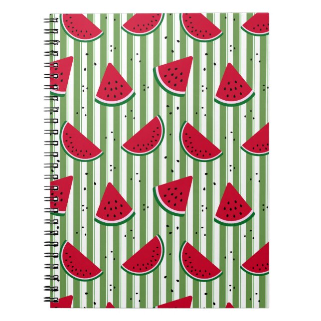 Cuaderno Patrón continuo de rayas de sandía (Frente)
