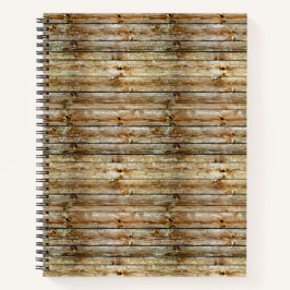Cuaderno Patrón continuo de tabla de madera marrón desgasta