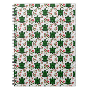 Cuaderno Patrón continuo de tortuga linda y floral