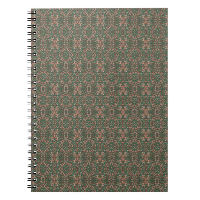 Cuaderno Patrón continuo de vegetación de hoja de otoño boh (Frente)