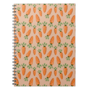 Cuaderno Patrón continuo de zanahorias dibujadas a mano
