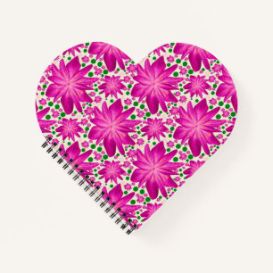 Cuaderno Patrón continuo floral rosa caliente