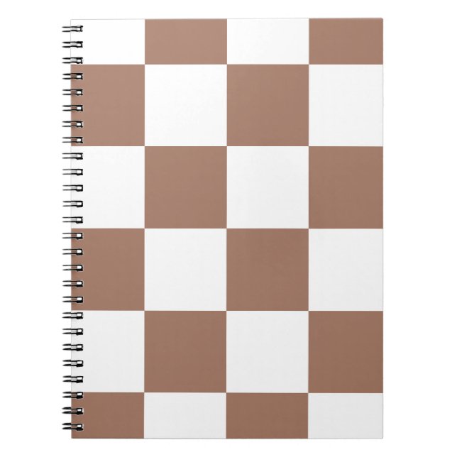Cuaderno Patrón controlado en blanco y mousse de mocha (Frente)