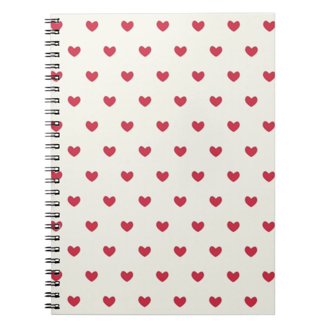 Cuaderno Patrón Corazón Rojo Cute (Frente)