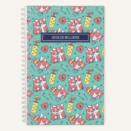 Cuaderno Patrón Corgi Cupid Bow y Arrow Heart